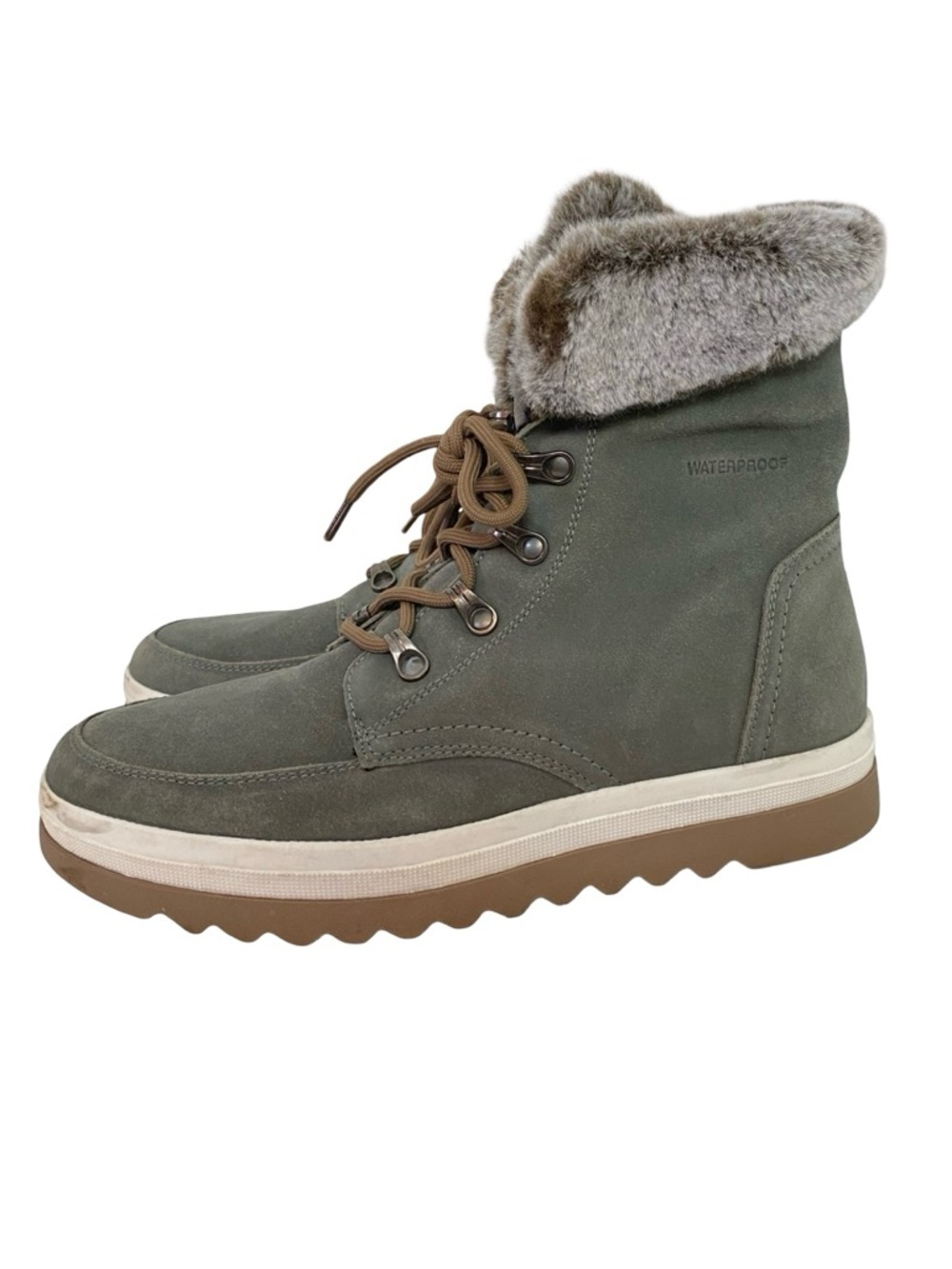 Storm By Cougar Boots Womens Size 10 Gray Waterproof Suede Fauxfur Melody